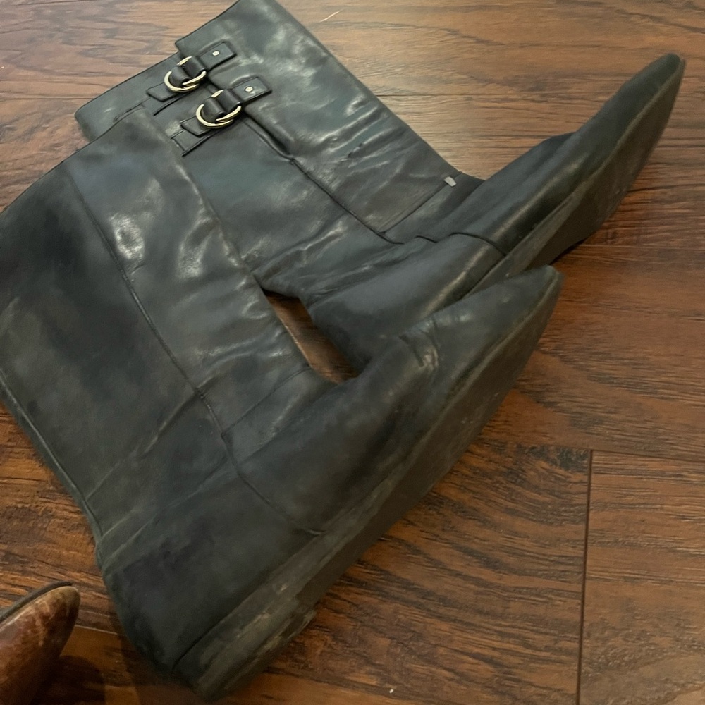 Steve Madden Black Heeled Boots - Picture 2 of 3